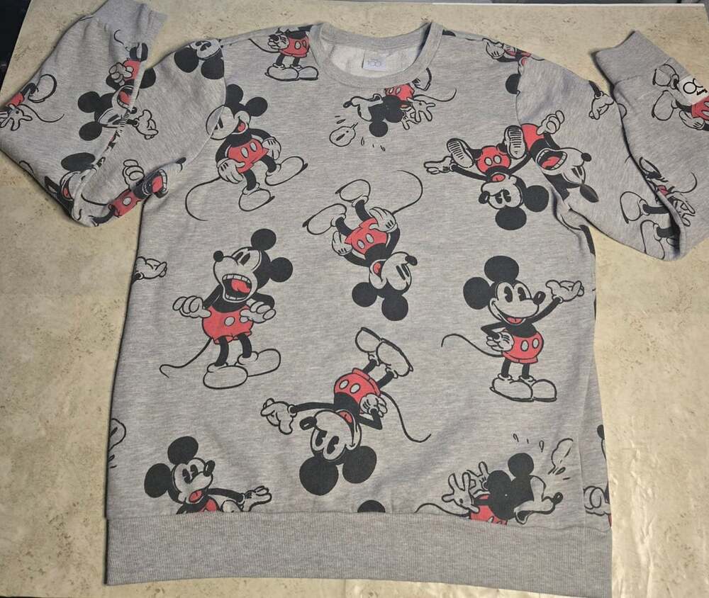 Disney 100 Mickey Mouse Sweatshirt Size XL Gray Retro Reimagined